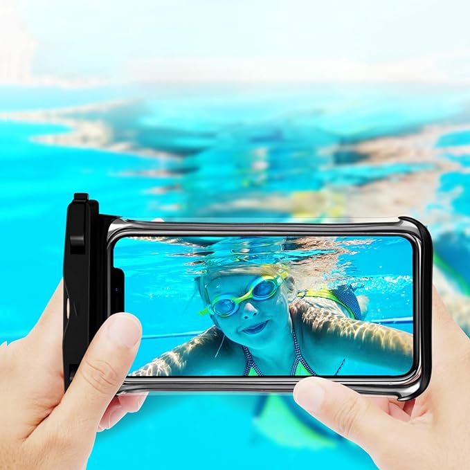 Waterproof Phone Pouch – Clear Floating Touchscreen Bag for Travel Vacation Hiking Cruise Swimming Snorkeling Kayaking, and Outdoor Activities, Lightweight Dustproof Protective. 6.8-Inch