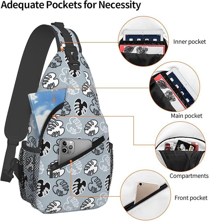 Hawaii Tropical Palm Sling Backpack Crossbody Bag Casual Chest Bags Travel Hiking Daypack Shoulder Bag for Women Men
