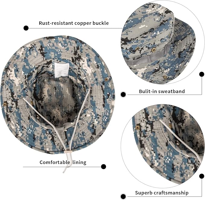 Sun Hats for Men Women Bucket Hat UPF 50+ Boonie Hat Foldable UV Protection Hiking Beach Fishing Summer Safari