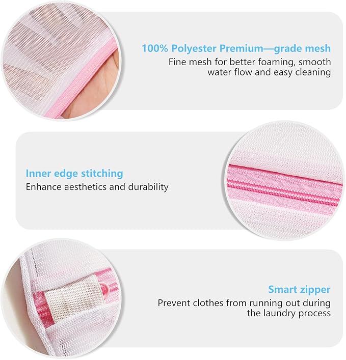 2PCS X-Large Heavy-Duty Mesh Laundry Bag: Ideal for Bulky Items - Wash & Store Down Jackets, Sheets, Sweaters | Multi-Purpose Lingerie Washing Bag for Delicates & Travel Storage,24X24’+20X24’