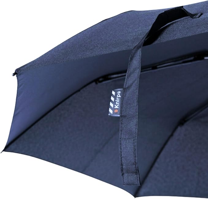 Knirps A.050 Navy Manual Open Close Travel Rain Umbrella for Adults – Ultra Lightweight, Compact Windproof 38.5" Water Resistant Canopy, Steel Aluminum Frame, Travel Case Included