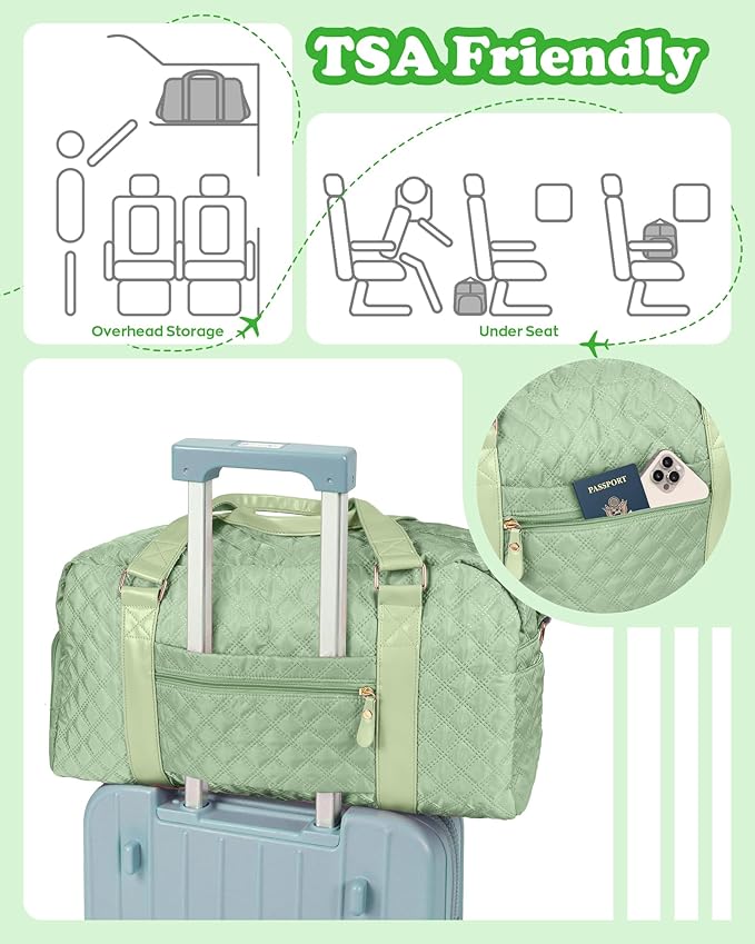 Elilier Initial Duffle Bag for Travel Women Girls Gift: Personalized Weekender bags, Dance Cheer bag Sports for Girl, Kid Gymnastics Bags, Birthday Gifts for Women Girls Kids Teens Mom Teacher