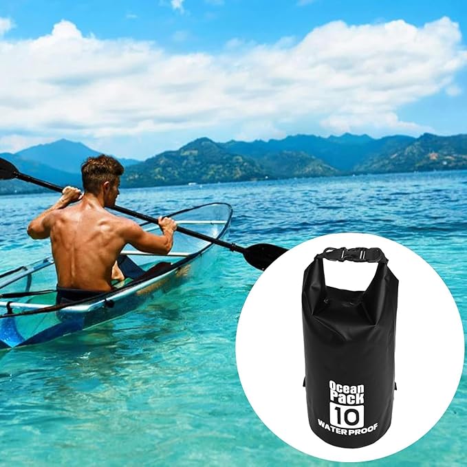 Roll Top Dry Bag - Floating Dry Sack, Lightweight Waterproof Pouch, Tight Closure with Detachable Shoulder Belt, Outdoor Activities for Hiking Camping Swimming Fishing Boating