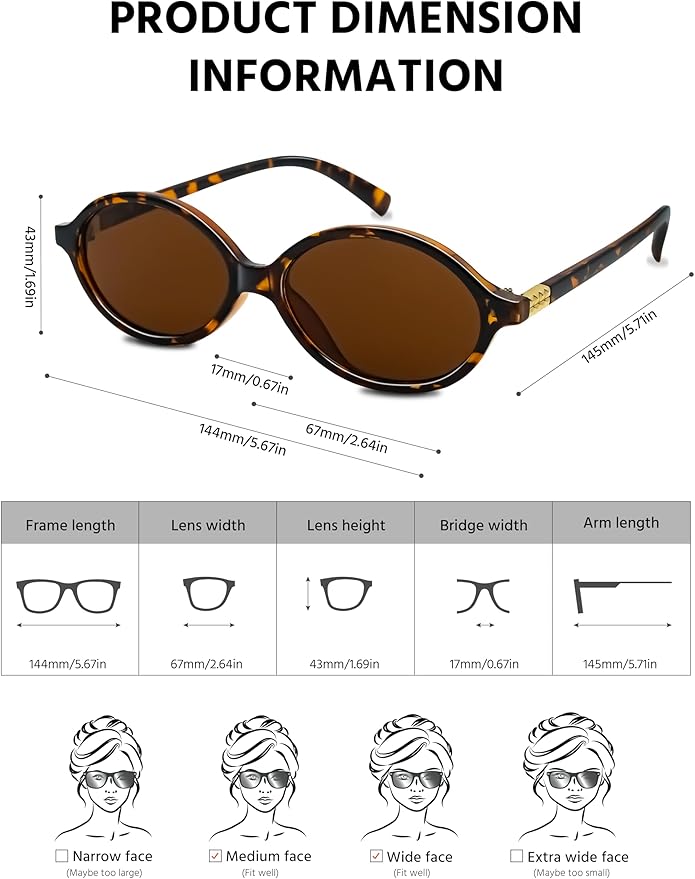 Retro Oval Sunglasses for Women 90s Cute Designer Trendy