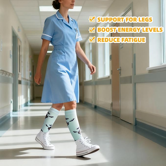 fenglaoda Compression Socks for Women Men Support Circulation 6 Pairs Socks For Nurse, Travel, Flight