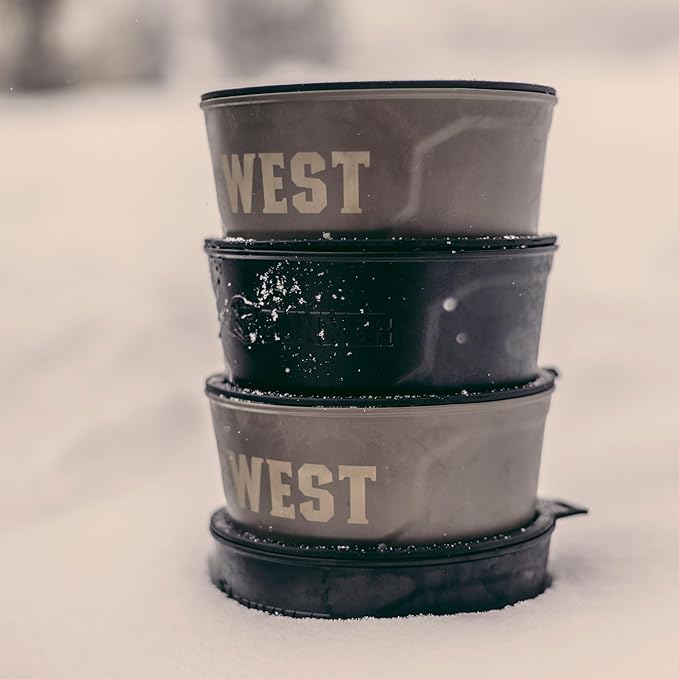 GUNNER Dog Bowl with Spill-Proof Travel Lid – 7.5" x 3.75", 1.3 lb, 7-Cup Capacity, BPA-Free, Rust-Proof, Shock-Resistant, Stackable, Dishwasher Safe, Leak-Resistant Nesting Lid – Black