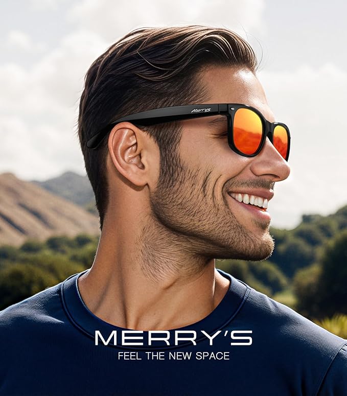 MERRY'S Polarized Unisex Shades Sunglasses for Men and Women Vintage Polarized Sun Glasses Mirror Lens