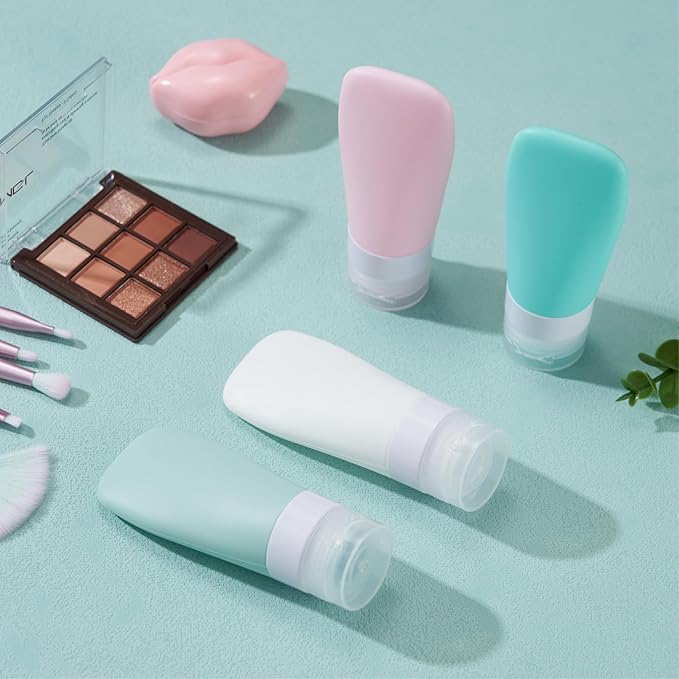 INSFIT Portable Travel Bottles, TSA Approved Leak Proof Containers for Toiletries, BPA Free Refillable Accessories for Shampoo, Body Wash, Liquids (4 Pack)