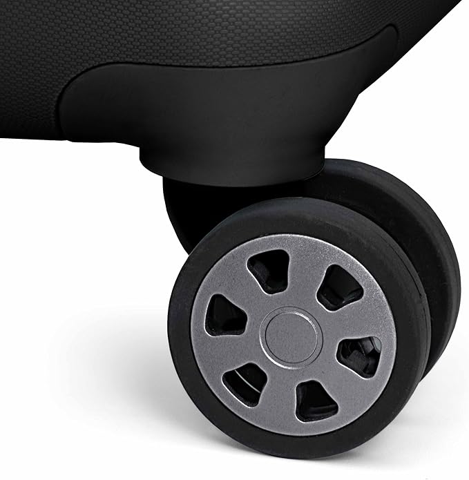 Traveler's Choice Pagosa Indestructible Hardshell Expandable Spinner Luggage, Black, 26-Inch Medium