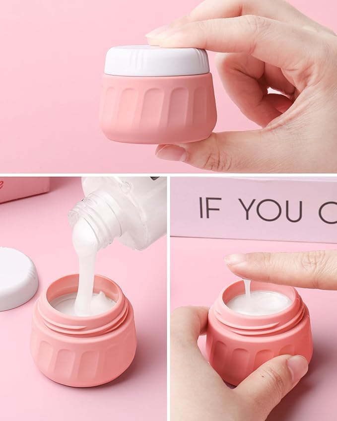 Travel Bottles for Toiletries 8 Pack, Travel Size Toiletries, Tsa Approved Travel Size Containers 3oz, with Travel Essentials Clear Bag, Leak Proof Silicone Squeezable Creams Jars