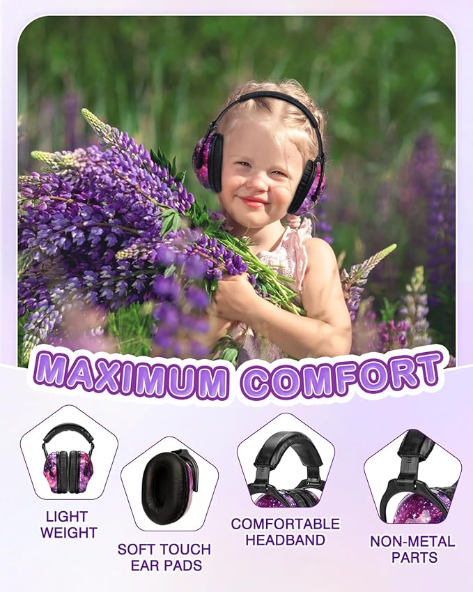 ZOHAN EM030 Kids Ear Protection, Noise Cancelling Headphones Ear Muffs for Autism Sensory, Safety Noise Reduction Hearing Protection for Monster Truck/Concerts/Fireworks/Air Shows