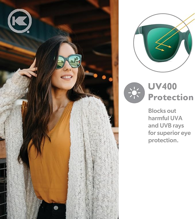 Knockaround Deja Views Polarized Sunglasses for Women - Impact Resistant Lenses & Full UV400 Protection