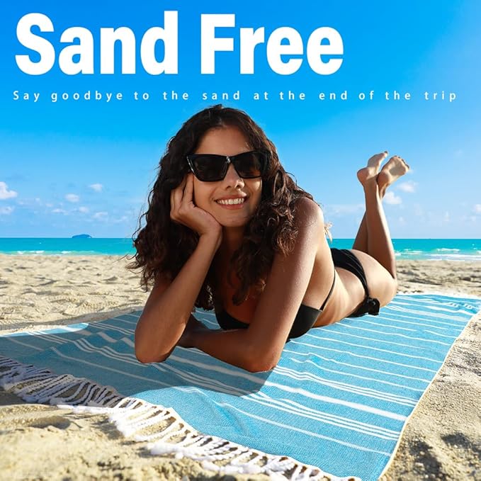 Thin Turkish Beach Towel Lightweight Quick Dry Absorbent Cotton Bathroom Bath Pool Swim Towels Extra Large Oversized Sand Free Beach Accessories Essentials Cloud Gifts for Adult