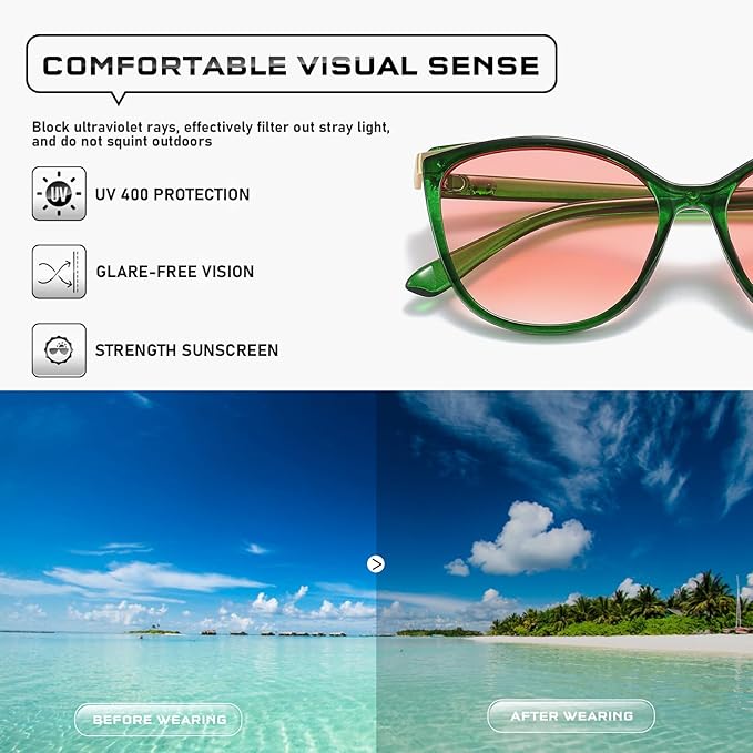 Trendy Cat Eye Sunglasses for Women Fashion Cateye UV400 Protection Glasses CL22017