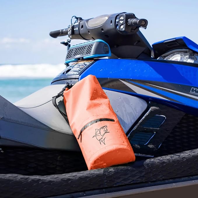 Floating Dry Bags - Pack of 2 Lightweight Dry Sack Backpack 15L Blue, 10L Orange - Easy Carry Waterproof Bags for Camping, Boating, Kayaking, Fishing