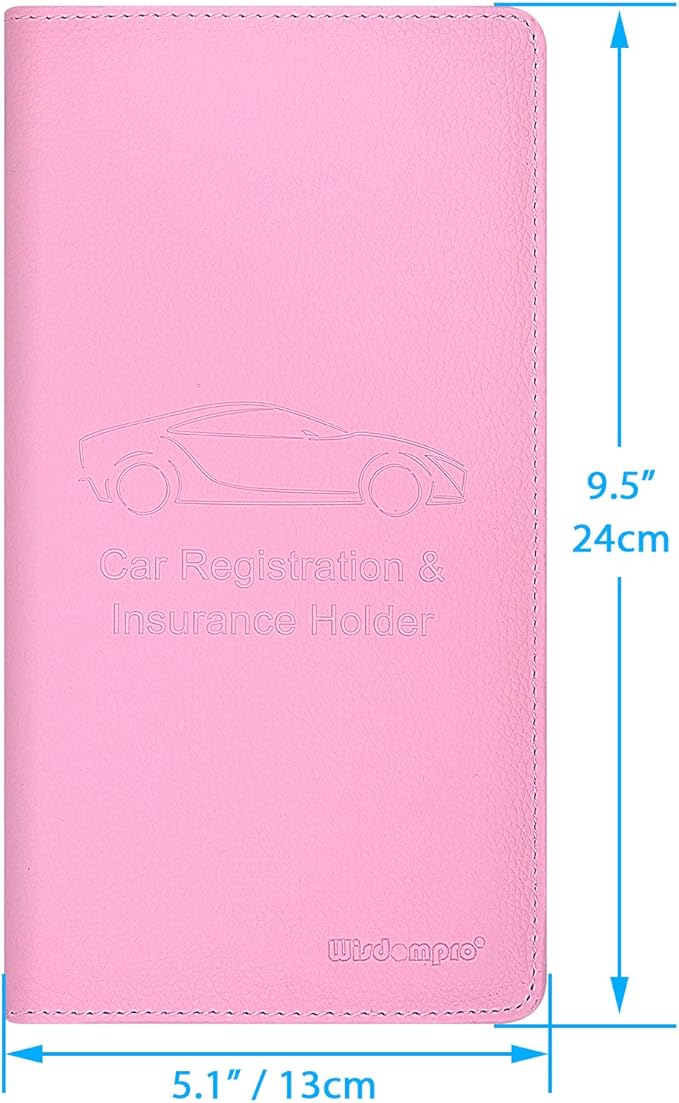 Wisdompro Car Document Holder Organiser, PU Leather Vehicle Insurance and Registration Holders Wallet Case for ID Card, Driving Licence, Key Contact Information Cards