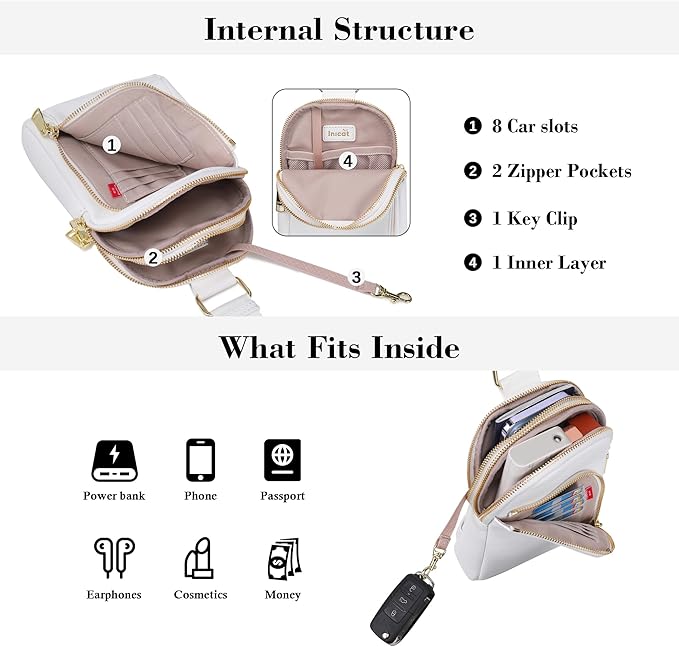 INICAT RFID Blocking Sling Bag Anti Theft Crossbody Bags Women Valentine's Day Gifts Travel Purses Vegan Leather