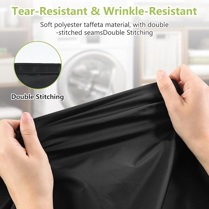 OTraki 20 x 24 inch Laundry Bag 2 Pack Travel Laundry Bags Medium Washable Dirty Clothes Bag Organizer with Drawstring Closure for Camp Home College Dorm Fit Laundry Hamper or Basket Black