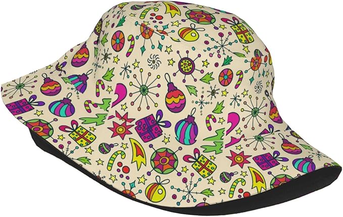 Colorful Fire Balloon, White Cloud Fisherman Hat Summer Foldable UV Protection Sun Hat