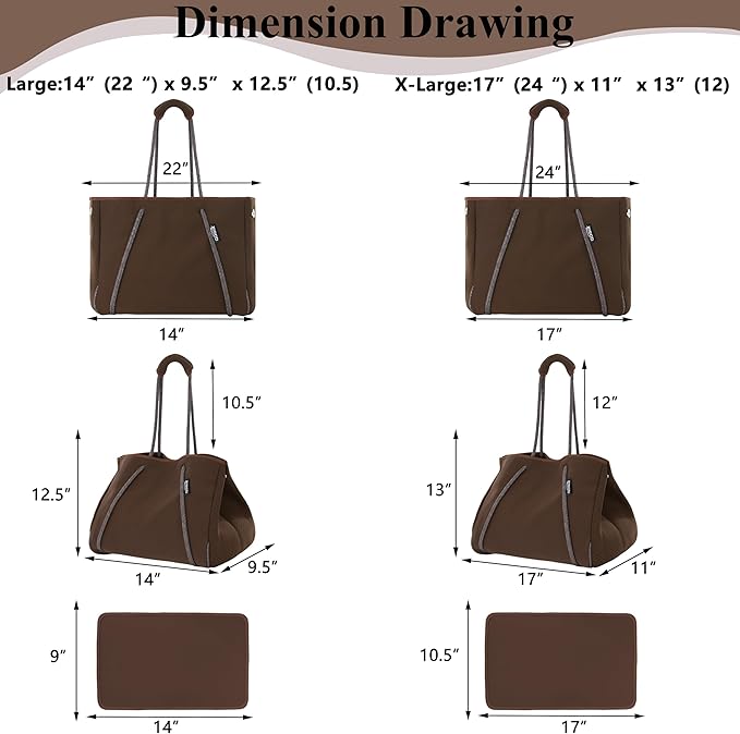 QOGiR Neoprene Multipurpose Beach Bag Tote with Inner Zipper Pocket … … … …