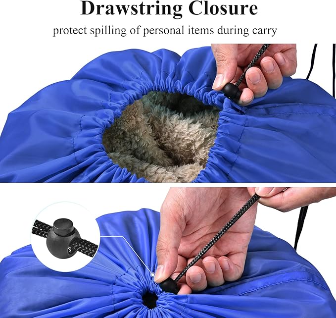 OTraki 2Pack Laundry Bag 28x45 inch Drawstring Laundry Basket Hamper Line Bag XXL Large Dirty Clothes Storage Travel Bag Machine Washable for Camp College Dorm, Blue&Black