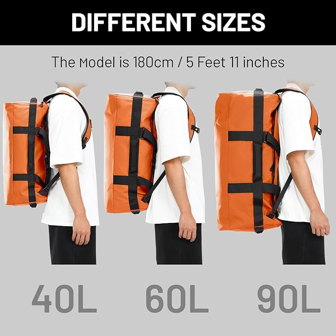 MIER Water Resistant Backpack Duffle Heavy Duty Convertible Duffle Bag with Backpack Straps for Gym, Sports, Travel