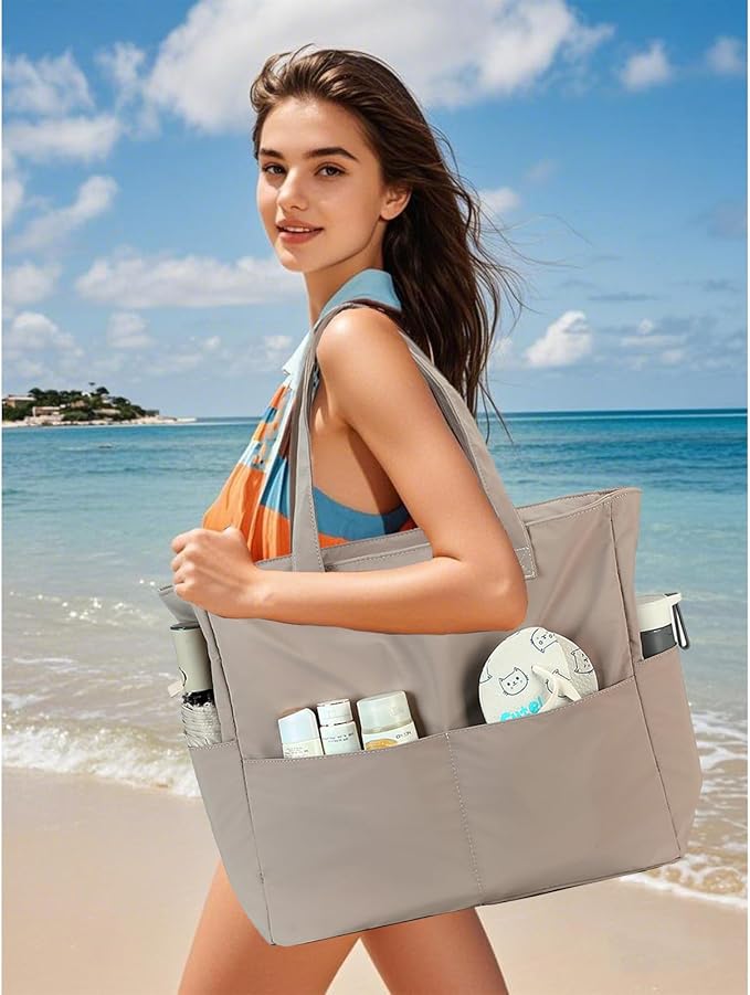 Bluboon Waterproof Beach Tote Pool Bags for Women Ladies Extra Large Carry On Bag With Wet Compartment for Weekender Travel