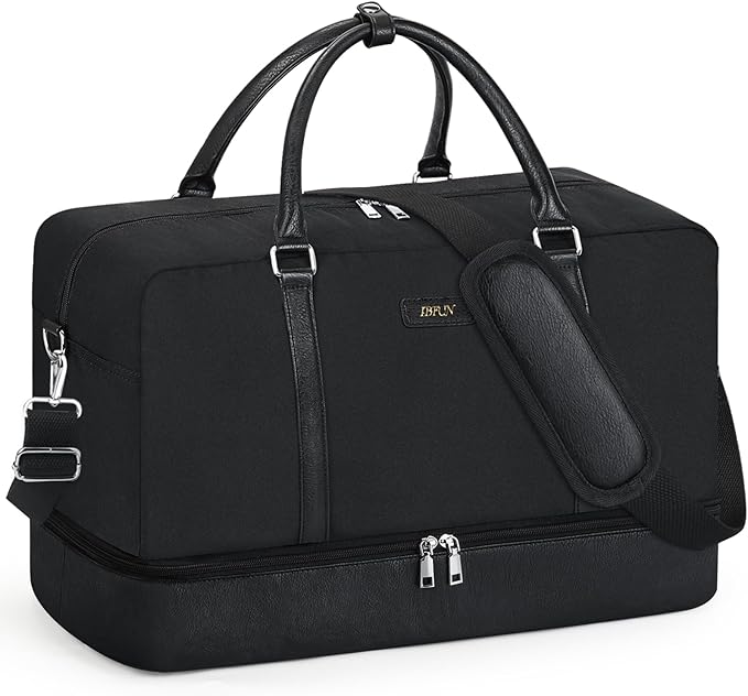IBFUN Weekender Bags for Women, 21" Weekender Travel Bag, Travel Duffle Bag with Shoe Compartment Carry on Overnight Duffel Bag for Weekend Travel Business Trip