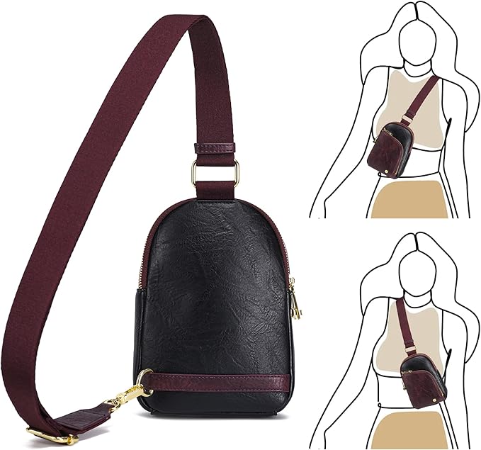 INICAT RFID Blocking Sling Bag Anti Theft Crossbody Bags Women Valentine's Day Gifts Travel Purses Vegan Leather