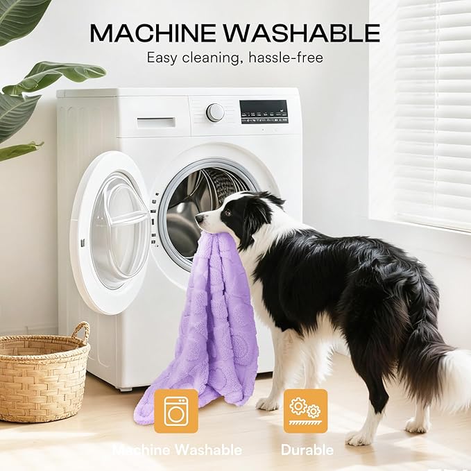 Luciphia Small Dog Blanket Washable Pet Bed Cover Soft Fluffy Puppy Blanket with Premium Fleece 300GSM Cozy Calming Cat Blankets for Indoor Cats Light Purple 41x31 inch