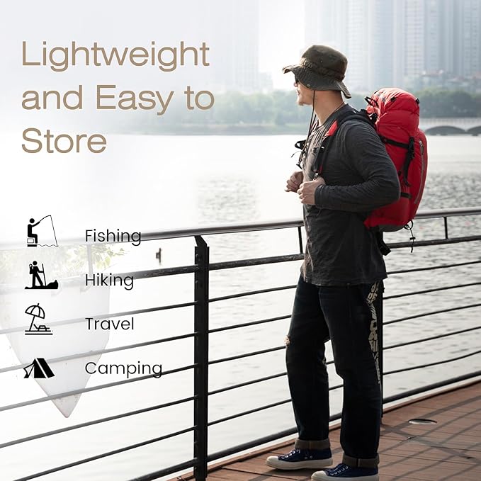 Bucket Hat Wide Brim UV Protection Sun Hat Boonie Hats Fishing Hiking Safari Outdoor Hats for Men and Women