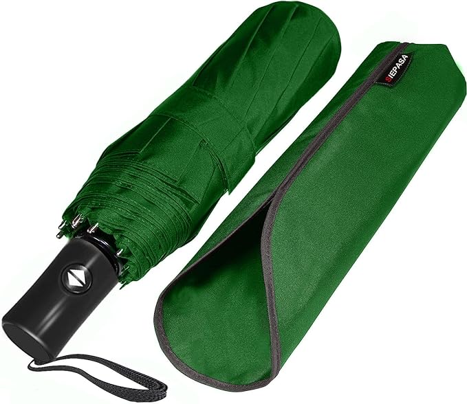 SIEPASA Windproof Travel Compact Umbrella-Automatic Umbrellas for Rain-Compact Folding Umbrella, Travel Umbrella Compact, Small Portable Windproof Umbrellas for Men Women Teenage. (Green)
