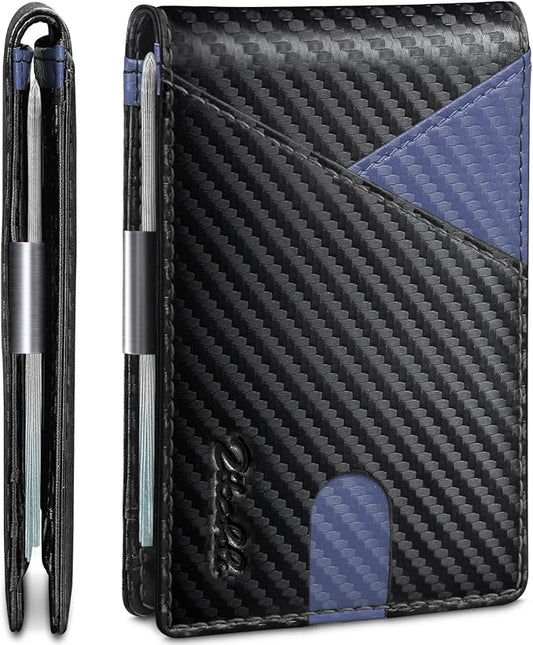 Zitahli Wallet for Men - with Money Clip Slim Leather Slots Credit Card Holder RFID Blocking Bifold Minimalist Wallets with Gift Box