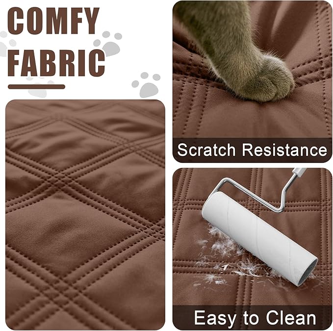 Smiry Waterproof Dog Bed Cover Blanket 40x80, Soft Reversible Pet Blanket, Washable Leakproof Cats Dogs Couch Cover for Sofa, Couch, Furniture, Lattice, Brown/Chocolate