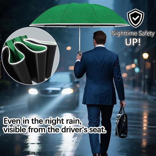 Travel Umbrella for Rain, Automatic Folding Windproof Umbrella with Case - Compact Reverse with 360° Reflective Stripe, Light & Portable Durable for Women & Men