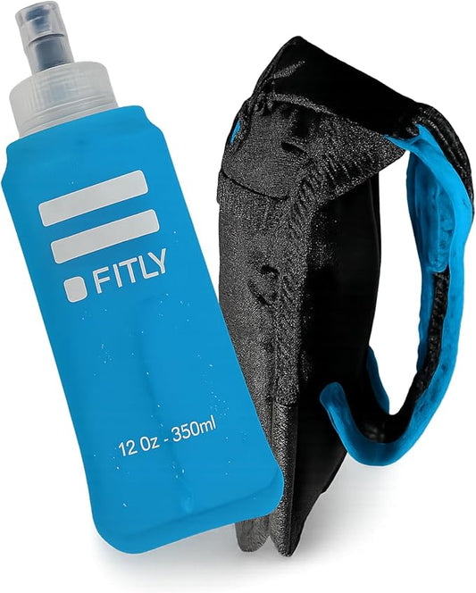 FITLY Soft Flask - Shrink As You Drink Soft Water Bottle for Hydration Pack - Folding Water Bottle Ideal for Running, Hiking, Cycling, Climbing & Rigorous Activity