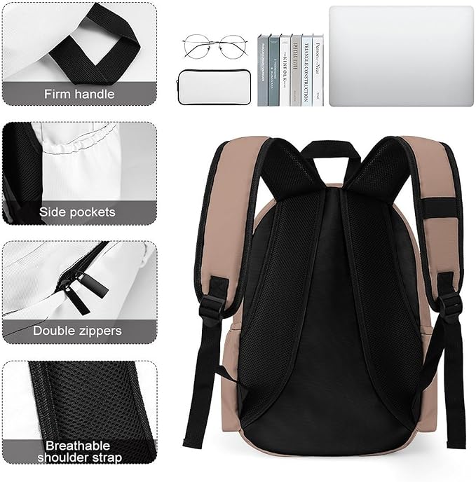 Mocha Mousse Backpack Adult Travel Daybag for Women Men College Backpack for Vacation Hiking Camping Bag