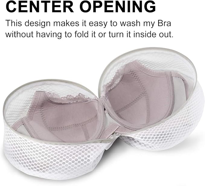 Muchfun 3Pcs Bra Wash Bags, Honeycomb Mesh Laundry Bags for Delicates, Lingerie, Intimates and Underwear 8 x 8 x 8 Inches