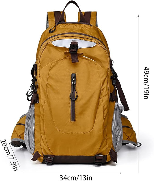 Hiking Backpack Daypack for Outdoor Travel, Lightweight Pack with Multiple Compartments, Unisex for Camping and Daily Use (Orange)