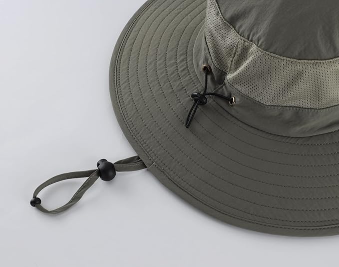 Home Prefer Outdoor UPF50+ Mesh Sun Hat Wide Brim Fishing Hat with Neck Flap Sun Hat for Men Women