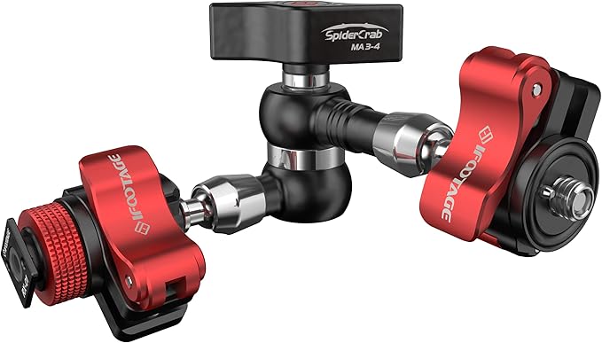 IFOOTAGE Magic Arm Clamp MA3-4, 7 Inches Adjustable Friction Power Articulating Magic Arm with 1/4" and 3/8" Thread Screw for DSLR Camera Rig/LCD Monitor/LED Lights