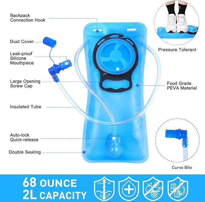 KUYOU Running Hydration Vest - Lightweight Insulated Hydration Backpack with 2L Water Bladder, Adjustable Chest Straps and Reflective Water Backpack for Trail Running Marathon Race Hiking Cycling