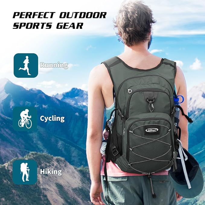 Hydration Backpack with 3L Water Bladder, Insulated Running Hydration Pack Hydropack, Lightweight Water Backpack for Hiking Cycling Camping Biking for Men Women