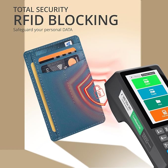 Oak Leathers Leather Slim Minimalist Wallet for Men & Women RFID Front Pocket Leather Card Holder Wallets