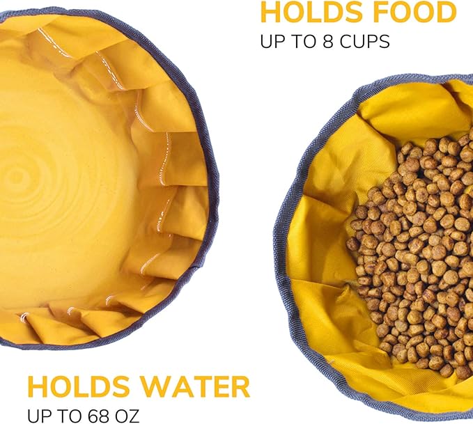 LumoLeaf Collapsible Dog Travel Bowl, 8 Cups Large Lightweight Foldable Bowl, Water and Food Bowls for Pets Dogs Cats with Zipper