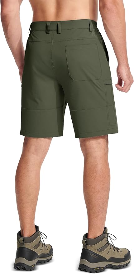 MAGCOMSEN Men's Hiking Cargo Shorts Quick Dry Lightweight 9" Golf Shorts Summer Casual Work Outdoor with 5 Zipper Pockets
