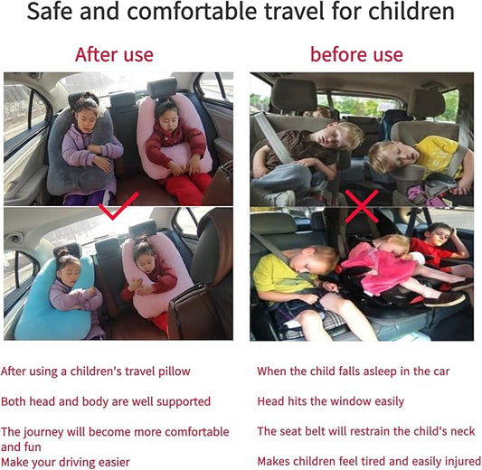 Travel Pillow Car Pillow Kid Car Sleeping The Sleeping Aid for Adults and Kids on Road Trips Kids Travel Pillow Emerald Green