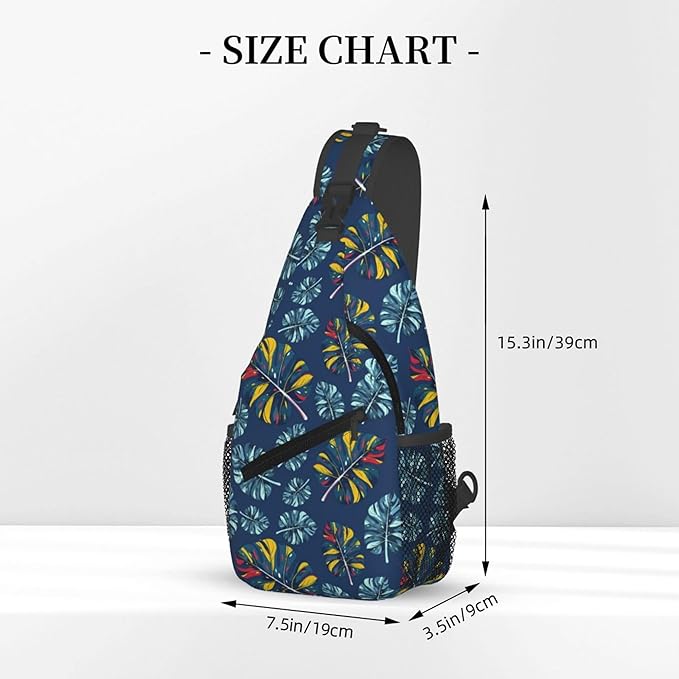 Hawaii Tropical Palm Sling Backpack Crossbody Bag Casual Chest Bags Travel Hiking Daypack Shoulder Bag for Women Men