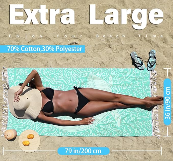 Thin Turkish Beach Towel Lightweight Quick Dry Absorbent Cotton Bathroom Bath Pool Swim Towels Extra Large Oversized Sand Free Beach Accessories Essentials Cloud Gifts for Adult