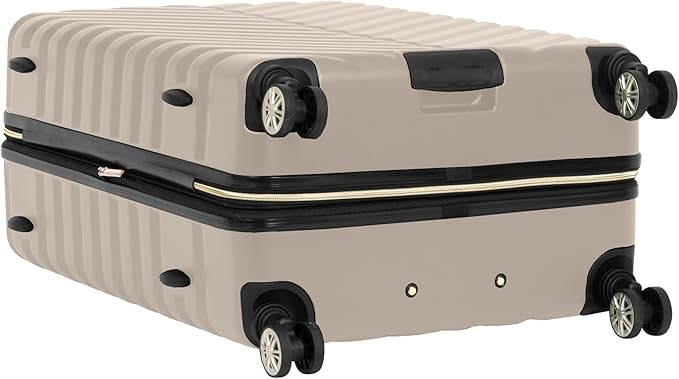 Kenneth Cole REACTION Madison Square Lightweight Hardside Chevron Expandable Spinner Luggage, Taupe, 24-Inch Checked